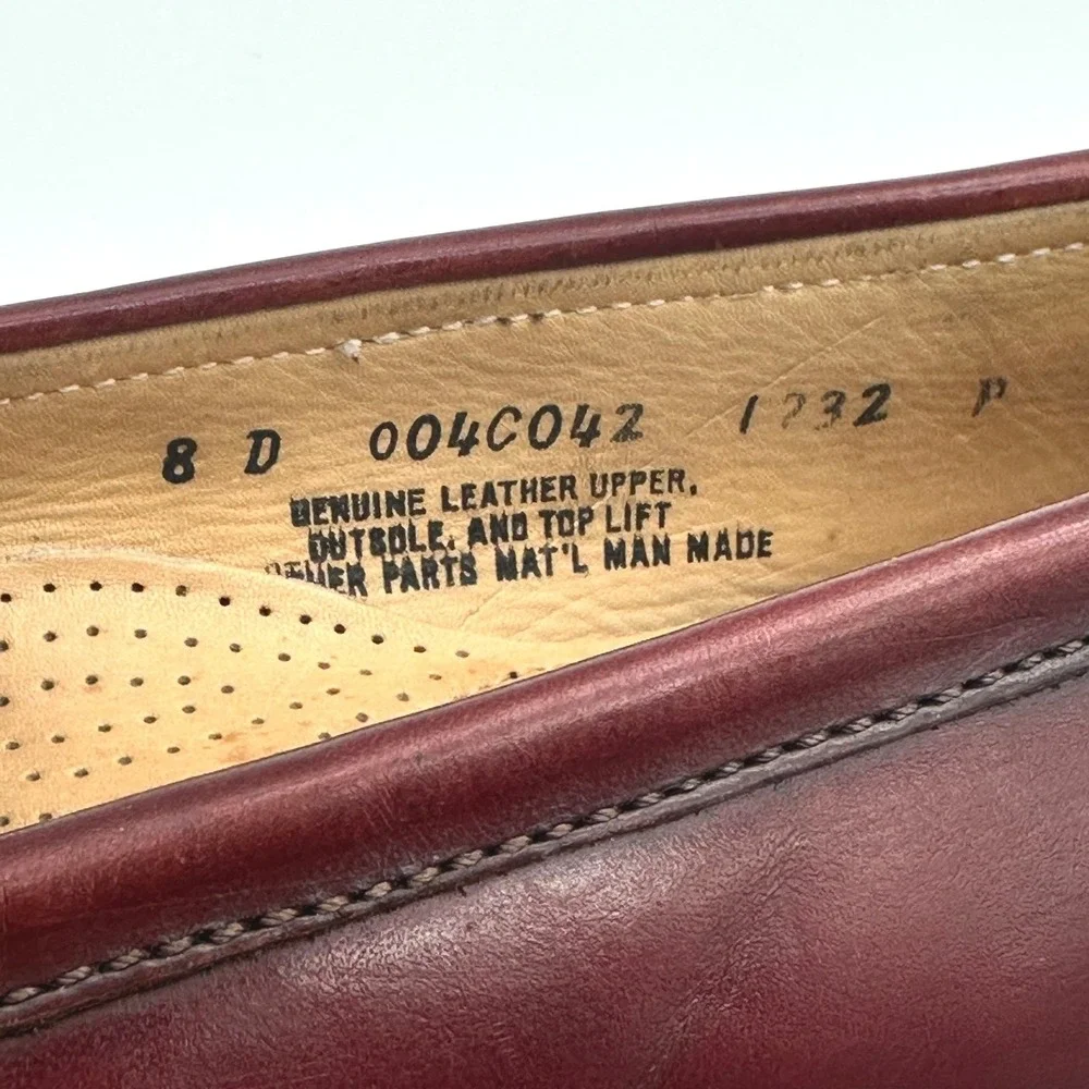 Vintage GH Bass Weejuns Oxblood Burgundy Leather Penny Loafers Made in USA 8D